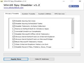 Win10 Spy Disabler轻松禁用Win10数据收集功能